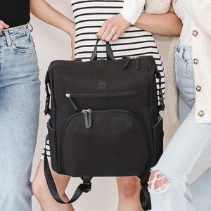 JuJuBe JJB Modern Backpack - Baby Diaper Bag Backpack for Babies - Large Black Diaper Bag with Changing Station - Travel Backpack