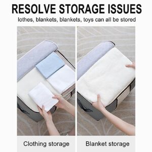 Clothes Storage Bag with with Clear Window & Lid - Storage Organizer with Duel Zipper & Handle, Sorting Storage Box for Clothes & Toys Sweaters Coats T-shirts Blankets (3-in-1 Set)