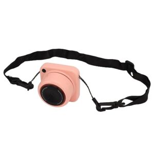 Raguso Necklace Fan, Vintage Camera Shape Lightweight HandsFree Hanging Neck Fan Low Noise Adjustable Indoor for Travel (Pink)