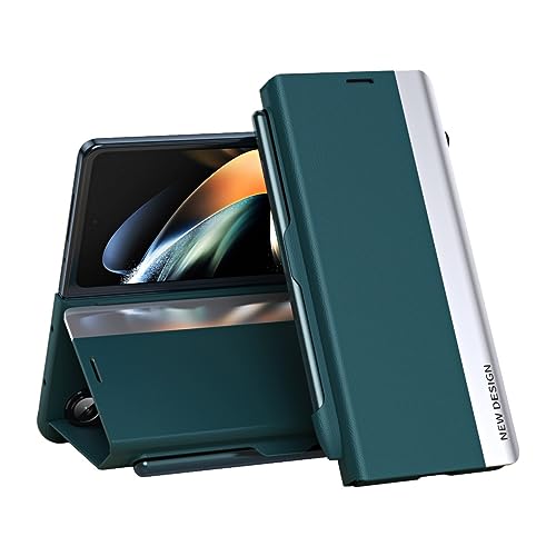 Cell Phone Case For Samsung Galaxy Z Fold 5 2023 Magnetic Translucent Plating Leather Flip Case + PC Smart Full Body Protective Shell Stand Holder Cover For Samsung Galaxy Z Fold 5 2023 Smart Device C