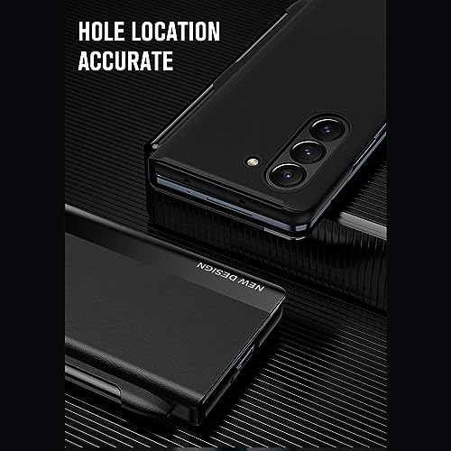 Cell Phone Case For Samsung Galaxy Z Fold 5 2023 Magnetic Translucent Plating Leather Flip Case + PC Smart Full Body Protective Shell Stand Holder Cover For Samsung Galaxy Z Fold 5 2023 Smart Device C