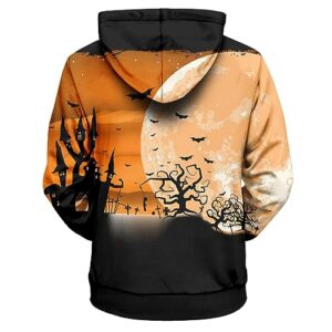 Halloween Hoodie Oversized Halloween Graphic Hoodies Big And Tall Lightweight Hooded Autumn Thermal Hoodies For Men Large Basic Funny Streetwear Hoodies Suit For Festival Gifts 5-Orange 4XL