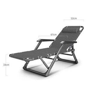 SikrEa Office Desk Chair Office Chair Folding Garden Deck Chair Sun Lounger, Beach Recliner Balcony Outdoor Sunloungers, Adjustable Backrest Teslin Fabric Iron Alloy Tube Frame