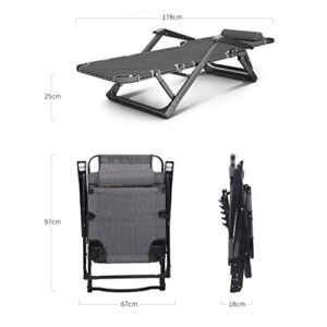 SikrEa Office Desk Chair Office Chair Folding Garden Deck Chair Sun Lounger, Beach Recliner Balcony Outdoor Sunloungers, Adjustable Backrest Teslin Fabric Iron Alloy Tube Frame