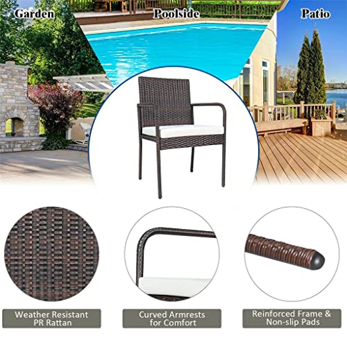 Office Chair Gaming Chair Computer Chair 4 Piece Outdoor Patio Dining Chair Cushioned Sofa with Armrests Garden Deck