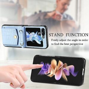 phone protective flip case 2 in 1 Wallet Case Compatible with Samsung Galaxy Z Flip 5 Wallet Case with Card Holder ,PU Leather Protective Flip Phone Cover Fashion Crossbody Strap Phone Case Protective