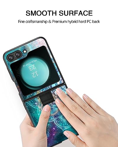 BENTOBEN Samsung Galaxy Z Flip 5 Case, Slim Fit Glow in The Dark Soft Flexible Bumper Protective with Ring Shockproof Anti Scratch Non-Slip Case Cover for Galaxy Z Flip 5 6.7“ 2023, Mandala in Galaxy