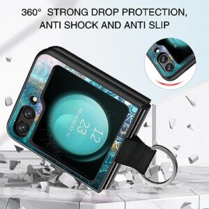 BENTOBEN Samsung Galaxy Z Flip 5 Case, Slim Fit Glow in The Dark Soft Flexible Bumper Protective with Ring Shockproof Anti Scratch Non-Slip Case Cover for Galaxy Z Flip 5 6.7“ 2023, Mandala in Galaxy