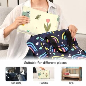 Bulletgxll Cute Frog Portable Diaper Changing Pad Waterproof Changing Pad with Baby Tissue Pocket and Magic Stick for Newborn Baby.