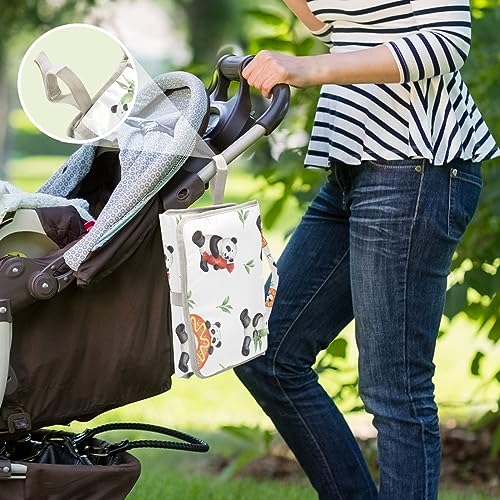 Bulletgxll Donut Panda Portable Diaper Changing Pad Waterproof Changing Pad with Baby Tissue Pocket and Magic Stick for Newborn Baby.