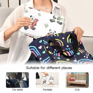 Bulletgxll Donut Panda Portable Diaper Changing Pad Waterproof Changing Pad with Baby Tissue Pocket and Magic Stick for Newborn Baby.