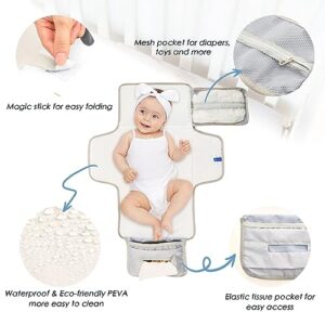 Bulletgxll Donut Panda Portable Diaper Changing Pad Waterproof Changing Pad with Baby Tissue Pocket and Magic Stick for Newborn Baby.