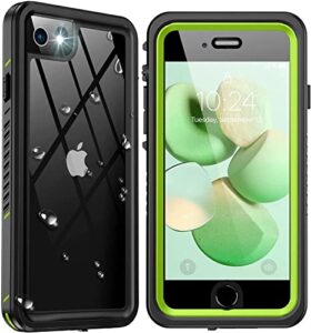 bestcellcase waterproof iphone se 2022/se 2020/iphone 8/iphone 7 case shockproof,full body protective case with screen protector,heavy duty phone case for iphone 7/8/se,green