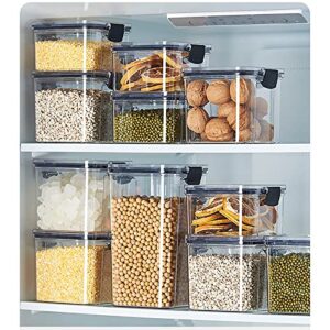 viadha food storage containers with airtight lids - single clear plastic kitchen pantry stackable storage containers sealed jar for cereal, rice, pasta, flour, sugar, bpa-free (460ml)