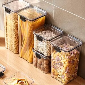 Viadha Food Storage Containers with Airtight Lids - Single Clear Plastic Kitchen Pantry Stackable Storage Containers Sealed Jar for Cereal, Rice, Pasta, Flour, Sugar, BPA-Free (460ml)