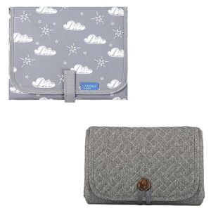 2 sets phoebus baby portable changing pad travel - waterproof compact diaper changing mat - lightweight & foldable changing station, newborn shower gifts