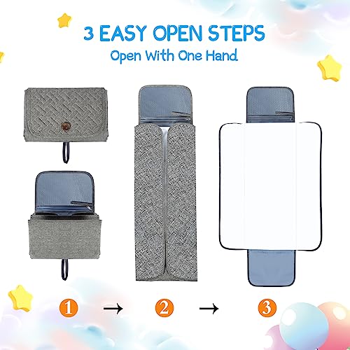 2 Sets PHOEBUS BABY Portable Changing Pad Travel - Waterproof Compact Diaper Changing Mat - Lightweight & Foldable Changing Station, Newborn Shower Gifts