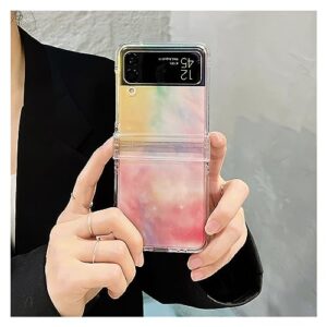 phone case for galaxy z flip 4 3 hard clear cover for zflip3 zflip4 (color : ds661-1, size : for z flip 4)