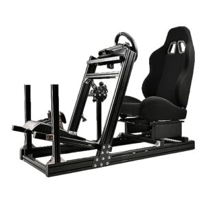 Mokapit F1 Racing Simulator Cockpit Truck Driver/Car Simulator Stand Compatible with Logitech G25/G27/G29/G920/G923 Thrumaster T80/T150/T248X/TX/T300RS PXN High Strength Aluminum Stand Stable Steering Wheel Cockpit Steering Wheel&Pedals& Handbrake Not Inc