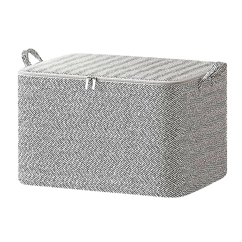 JWSVBF Storage Bins with Zipper Lids for Clothes Non-woven, Closet Organizers Large-Capacity Foldable, Durable Carry Handles Storage Box