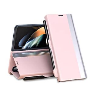yotta for samsung galaxy z fold 5 case with pen holder, ultra-thin leather phone cover magnetic adsorption flip protective cases anti-scratch shockproof business hard covers(color:c)