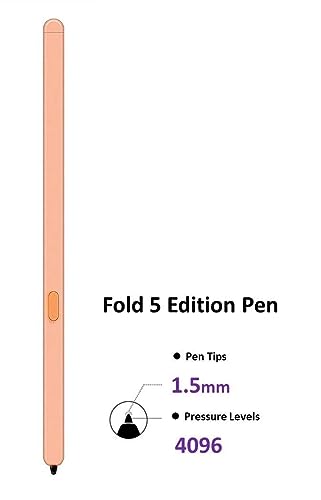 Galaxy Z Fold 5 S Pen Fold Edition Stylus Pen, Slim 1.5mm Pen Tip, 4,096 Pressure Levels for Samsung Galaxy Z Fold 5 Phones Only (Pink)
