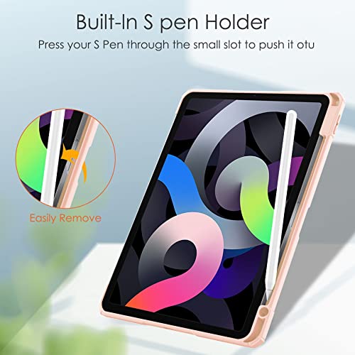 Tablet PC Case Slim Case Compatible with iPad Air 4 Case 10.9 Inch 2020 Tablet Case Cover-Compatible with iPad 11 inch 2018 with Pencil Holder,Auto Wake/Sleep Trifold Stand Smart Case with Clear Trans