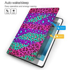 Colorful Leopard Print Case Fit for IPad Air 3 Pro 10.5 Inch Case with Auto Sleep/Wake Ultra Slim Lightweight Stand Leather Cases