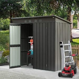 outdoor storage shed metal waterproof garden tool shed with lockable door outdoor storage clearance for backyard, patio, lawn (6.27x4.51ft)