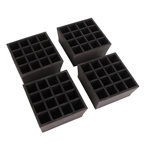 jerss Furniture Riser TPU Lift Square Furniture Pad Mute Foot Pad for Bed Foot Booster Pad Black Stackable Furniture Bed Risers