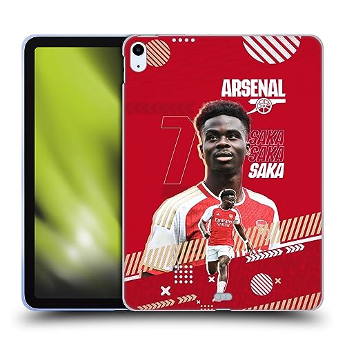 Head Case Designs Officially Licensed Arsenal FC Bukayo Saka 2023/24 First Team Soft Gel Case Compatible with Apple iPad Air 2020/2022