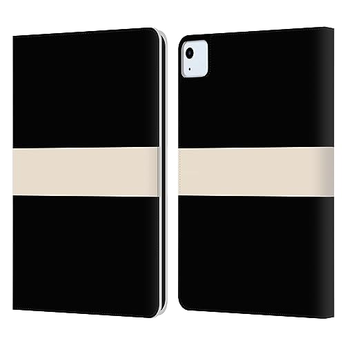 Head Case Designs Officially Licensed Kierkegaard Design Studio Stripe Minimalist Black Cream Art Leather Book Wallet Case Cover Compatible with Apple iPad Air 2020/2022