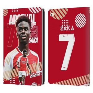 head case designs officially licensed arsenal fc bukayo saka 2023/24 first team leather book wallet case cover compatible with apple ipad air 2 (2014)