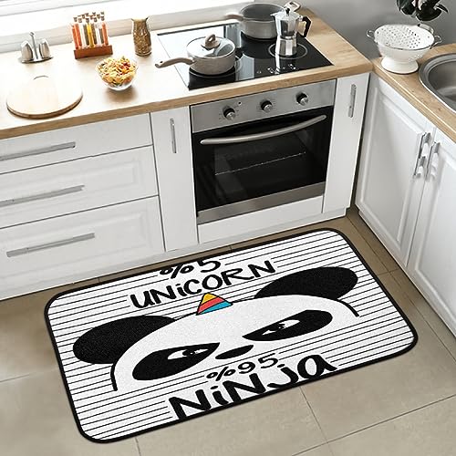 Gublec Cute Ninja Panda Kitchen Mats Cushioned Anti Fatigue Kitchen Rugs Non Slip Washable Floor Mats for Home Office Sink Laundry 39 x 20 Inch