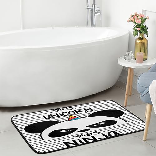 Gublec Cute Ninja Panda Kitchen Mats Cushioned Anti Fatigue Kitchen Rugs Non Slip Washable Floor Mats for Home Office Sink Laundry 39 x 20 Inch