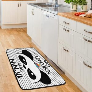 Gublec Cute Ninja Panda Kitchen Mats Cushioned Anti Fatigue Kitchen Rugs Non Slip Washable Floor Mats for Home Office Sink Laundry 39 x 20 Inch