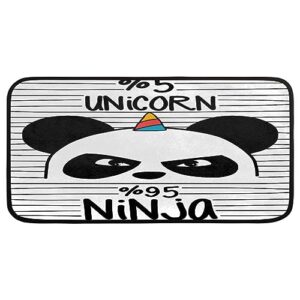 Gublec Cute Ninja Panda Kitchen Mats Cushioned Anti Fatigue Kitchen Rugs Non Slip Washable Floor Mats for Home Office Sink Laundry 39 x 20 Inch