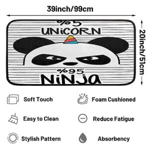 Gublec Cute Ninja Panda Kitchen Mats Cushioned Anti Fatigue Kitchen Rugs Non Slip Washable Floor Mats for Home Office Sink Laundry 39 x 20 Inch