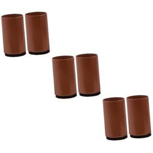 ushobe 6 pcs thickened table mat plastic chair circle chair sofa protector bed desk foot sleeve bed riser chair leg mat chair feet caps furniture accessory cabinet brown accessories