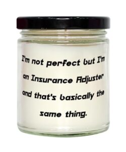 special insurance adjuster scent candle, i'm not perfect but i'm an, present for colleagues, unique idea gifts from boss, scented candles, candle gift set, gift for her, aromatherapy candles, soy