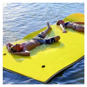 floating mat water mat lily pad with rolling pillow design, bouncy tear-resistant 3-layer xpe foam, roll-up floating island river rafts (size : 5.5mx1.8mx2.2cm)