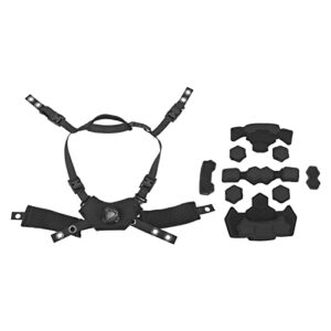 zerodis helmet dial suspension system chin strap, helmet padding kit easy to install sponge nylon 24 adjustable hook and fasteners for cycling (black sponge)