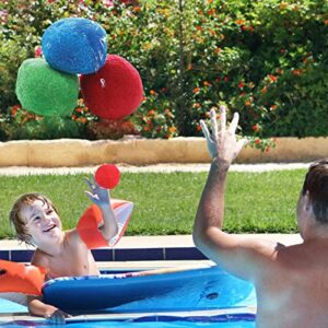 100PCs Reusable Water Bounce Balls Absorbent Cotton Balls for Outdoor Pool Beach Parties, Swimming Pool & Outdoor Water Toys Toddler Bath Toy Pool Party Supplies Kids Beach