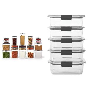 rubbermaid brilliance bpa free food storage containers with lids, airtight, for kitchen and pantry organization & brilliance bpa free food storage containers with lids, airtight
