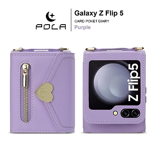 phone flip case Compatible with Samsung Galaxy Z Flip 5 Case with Card Holder and PU Leather Wallet Case Compatible with Women Girls 360 Shockproof Full Body Protection Bumper Shockproof Flip Case pho