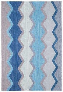 dash & albert safety net handwoven indoor/outdoor rug, 8 x 10 feet, blue/grey geometric pattern