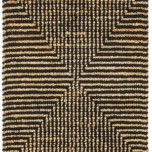 Dash & Albert Kelan Handwoven Jute Rug, 8 X 10 Feet, Black/Neutral Geometric Pattern