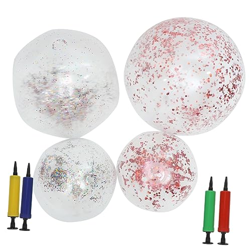 Abaodam 1 Set Inflatable Beach Ball Toys for Bath Toys for Kids Bath Toys Confetti Beach Ball Sequin Beach Ball Water Balls Decorative Beach Ball Kids Ball Water Toy Bulk