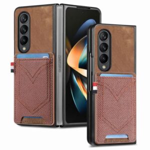 case for samsung galaxy z fold 3 5g,retro pu leather dustproof fall protection shockproof case cover with card slot compatible with samsung galaxy z fold 3 5g(brown)