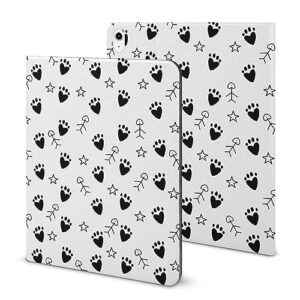 cat dog paw print fashion case for ipad 2020 air 4 （10.9in）, pen slot protective cover for ipad 2020 air 4 （10.9in）, convenient magnetic stand